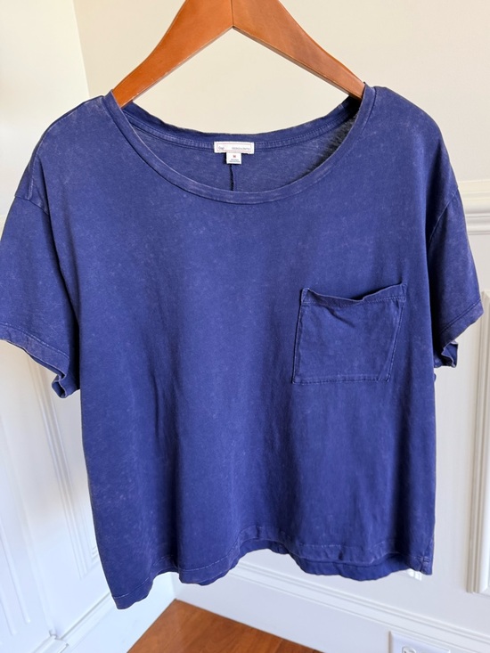 GAP Tops - GAP Women's Top Tee Shirt Tie Dye Short Sleeve Crewneck Boxy Navy Pocket Size M